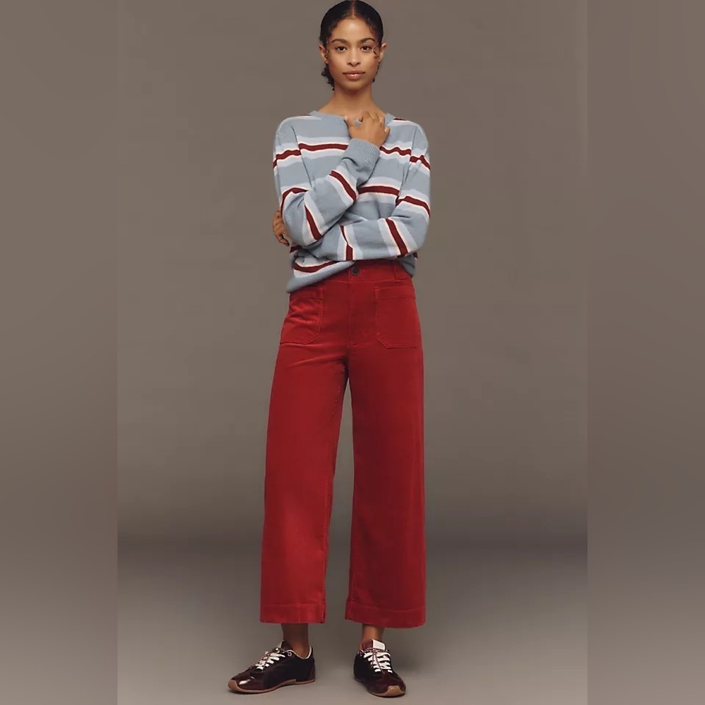 Anthropologie Colette Corduroy Crop Wide-Leg Pants Size 25 NWT